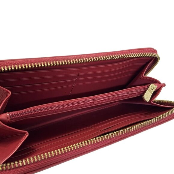 Auth COACH Signature F54630 Dark Brown Black Red PVC Leather - Long Wallet - Picture 5 of 5